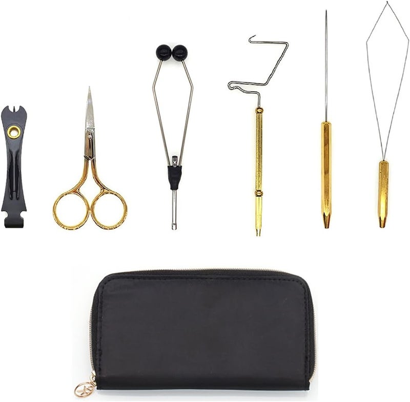 FIOTCEL Fly Tying Tool Kit for Beginners - Complete Starter Set with Bobbin, Whip Finisher, Threader, Tippet Clippers, Scissors & Bodkin for Handcrafting Artificial Fishing Flies - Image 1